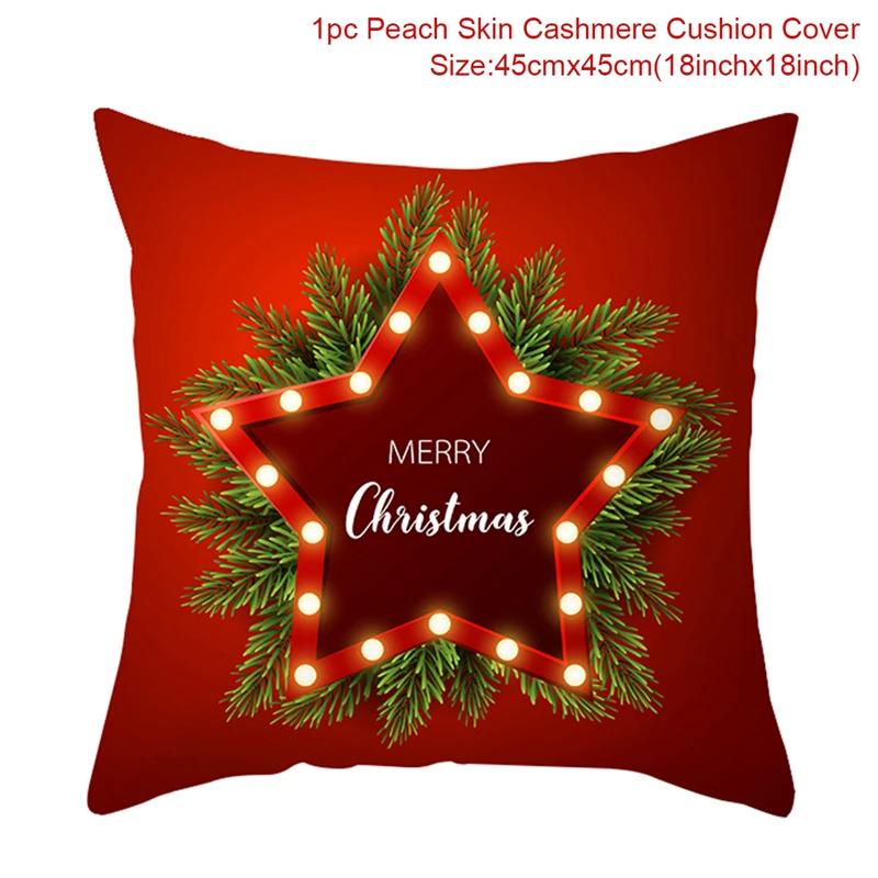 Christmas Cushion Cover Merry Christmas Decorations for Home 2026 Christmas Ornament Navidad Noel Xmas Gifts Happy New Year 2026