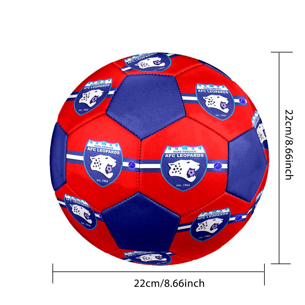 AFC Leopards Indoor Soccer Ball Colorful All Ages Size 5 Machine Stitched PVC Competition Ready Durable High-Bounce