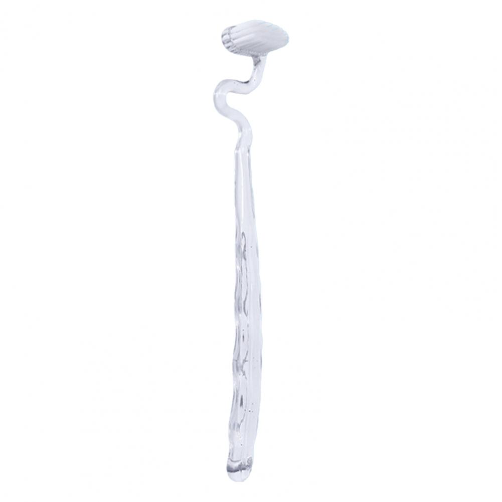 

19cm Toothbrush With Hanging Hole Design S-Shaped Vertical Brush Soft Bristles Anti-Slip Handle Toothbrush Tongue Massage Tools белый