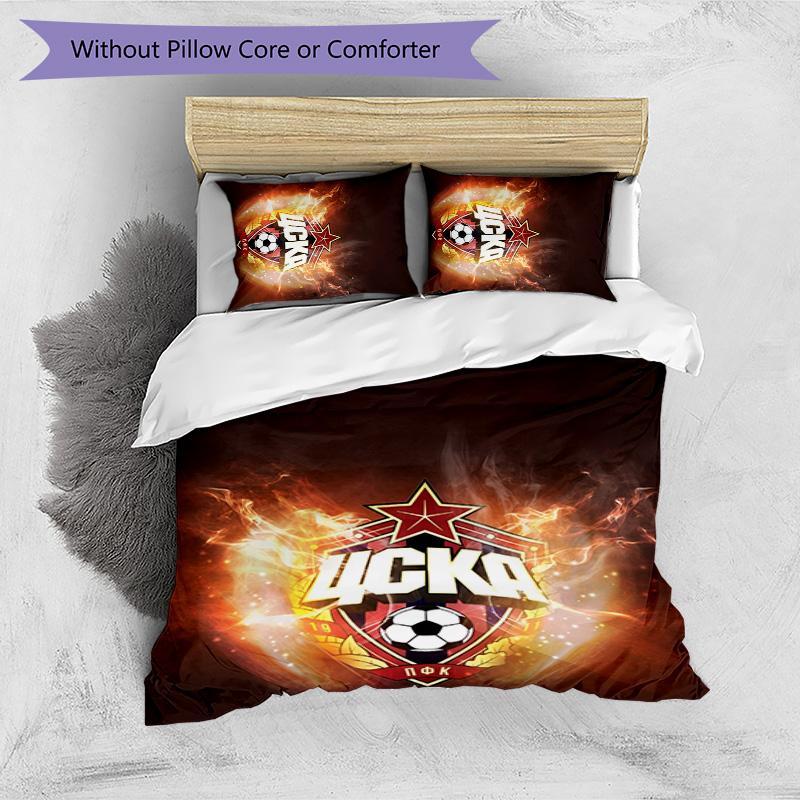 CSKA Moscow Pattern Printed 3PCS Bedding Set Soft Skin-Friendly Washable Duvet Cover & Pillowcases Set All Season Bedroom