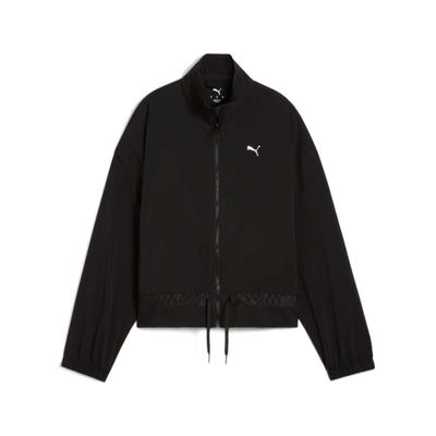 Comfortable Solid Color Logo Casual Stand Collar Jacket Women Jackets Black 527335-01