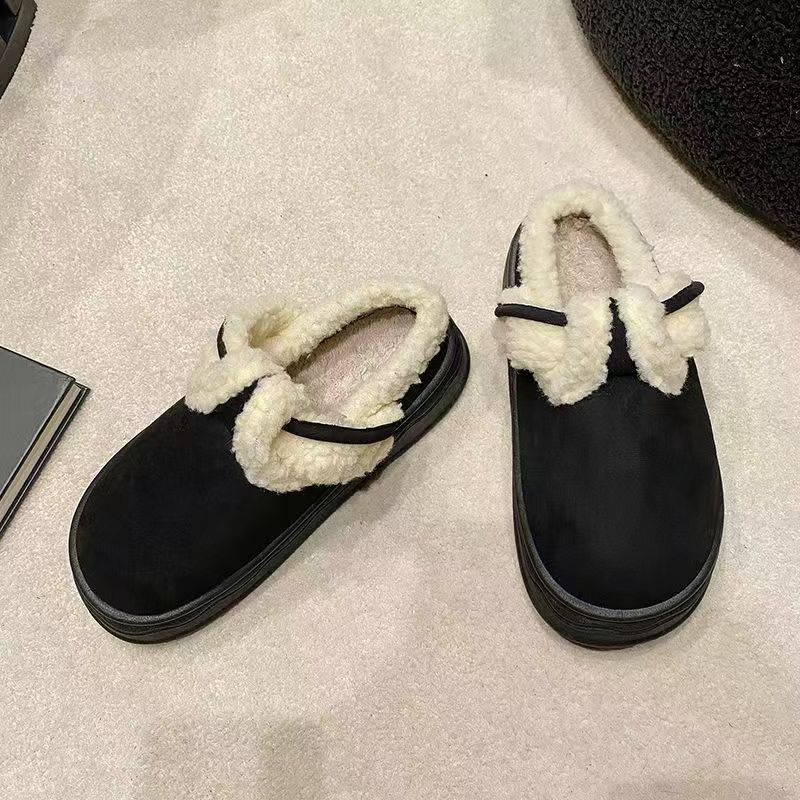 Winter Women's Velvet Cotton Slippers New Indoor Home Warm Confinement Non-slip Wool Slippers