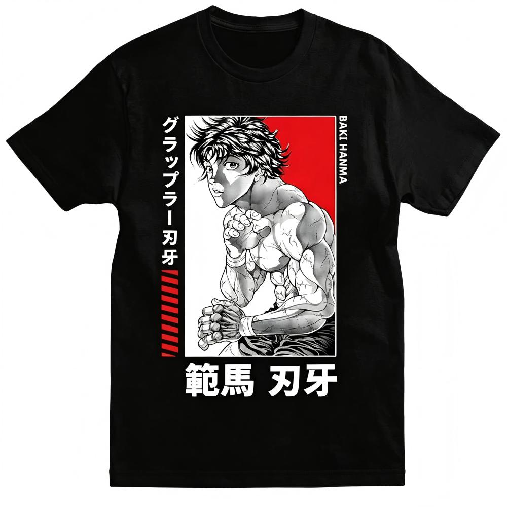 Baki Hanma Anime Graphic Black T-Shirt