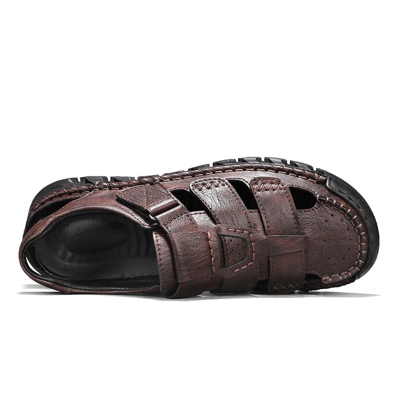 Summer Men's Casual Sandals Large Size Genuine Leather Casual Handmade Sandals Breathable Casual Sneakers Sandals for Men