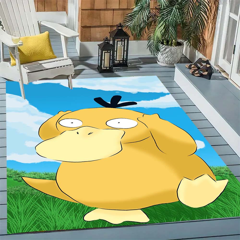 Pokemon Enton Süßer Teppich Schönes Cartoon-Enten-Design Waschbarer Anti-Rutsch-Teppich für Kinderzimmer