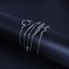 European & American Style ECG Wings Beaded Bracelet Set - 5-Piece with Simple Round Tube Design