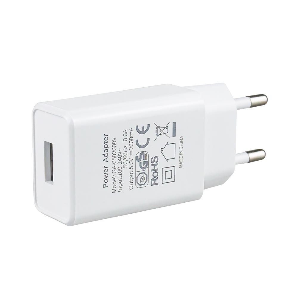 Zertifizierung 5V2A 10W Tragbares Wandladegerät USB Schnelllade-Netzteil Ladegerät für Handy Mobiltelefon