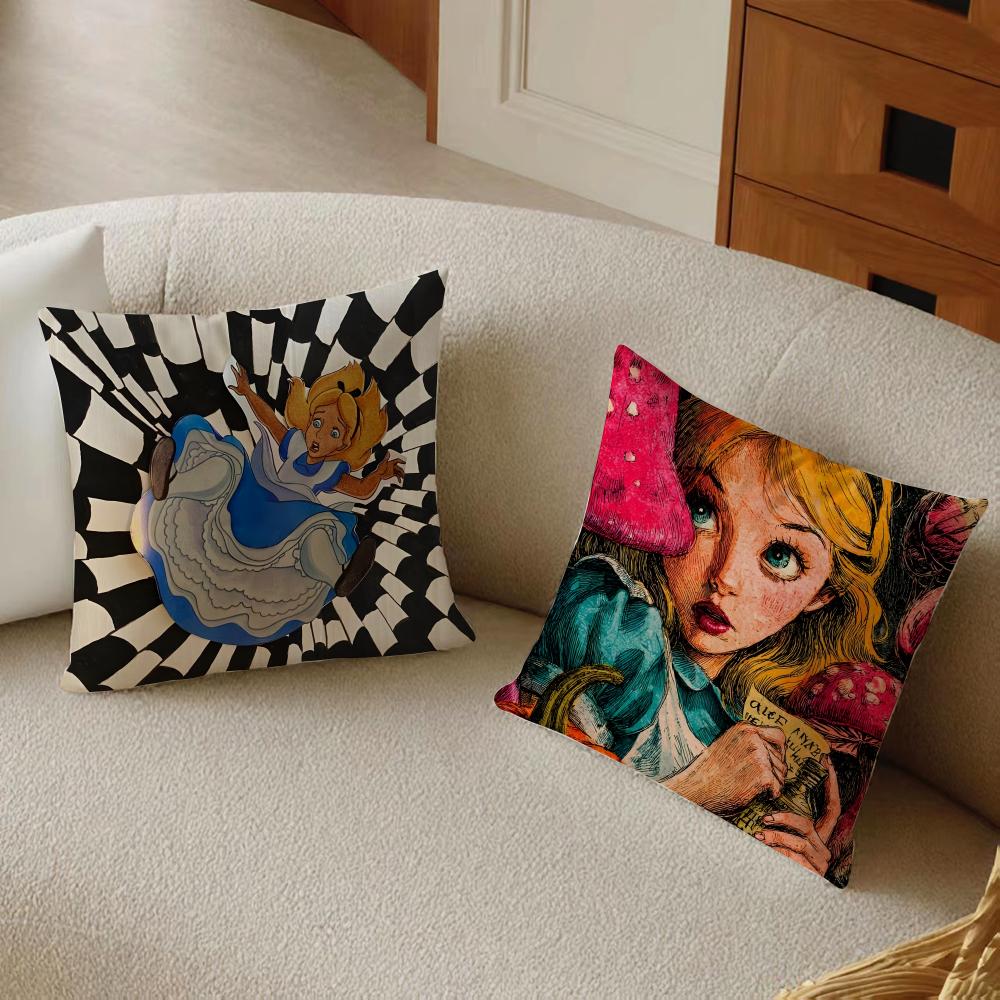 Fairy Tale A-Alice'S Adventures In Wonderland Cushion Cover Pillowcase Anti-Dustmite Living Room Sofa Decor Cushion Room