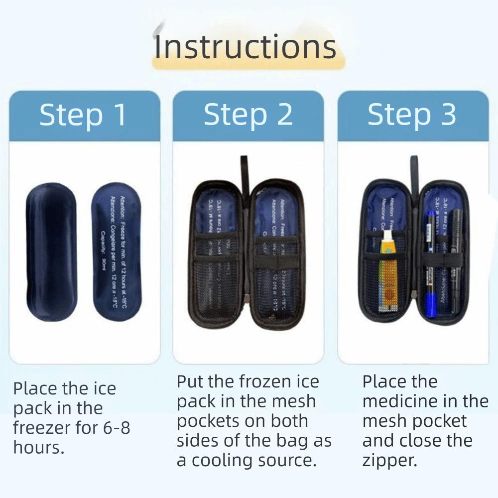 PU Insulin Cooling Bag Waterproof Reusable Thermal Insulated Pocket Portable Thermal-Insulated Pill Protector Travel