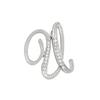 Alloy Letter Brooch with Embedded Crystals Elegant Alphabet Pin Suitable for Formal and Casual Wear Stylish Metal Letter Accessory