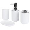 4Pcs Set Bathroom Kit Accessory Plastic Lotion Bottle Storage Cup Rinse Cup Soap Dish