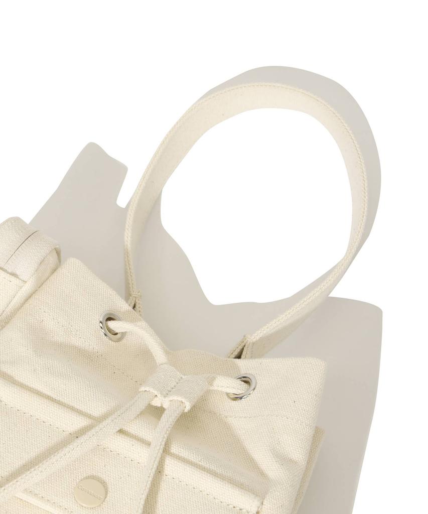Covernat Woman Clover Heart Canvas Bucket Bag Ivory