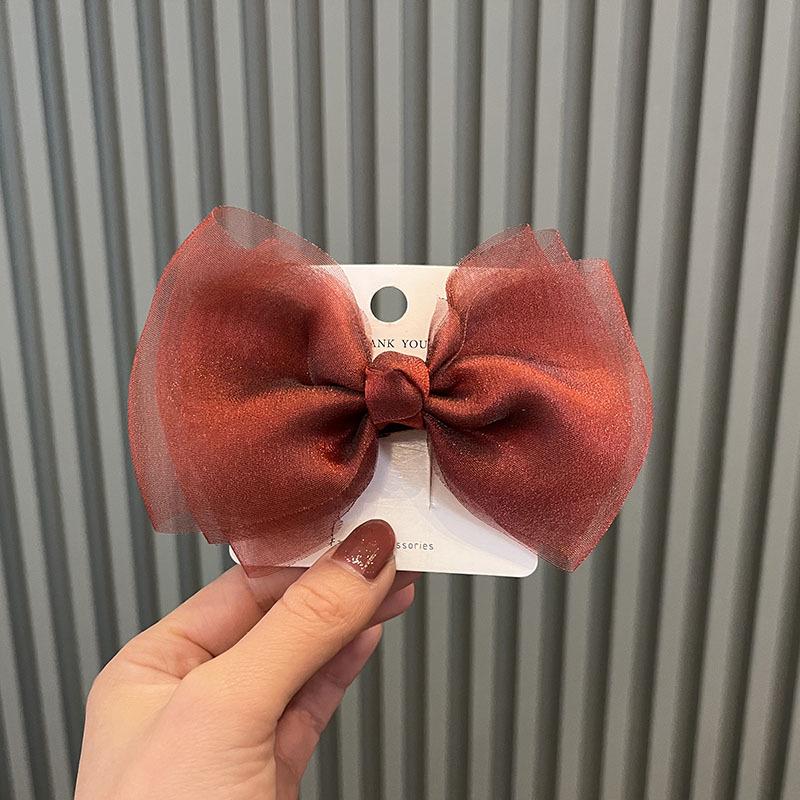 Korean Princess Pearl Bow Hair Clip for Girls - Fashionable Yarn DIY Headwear