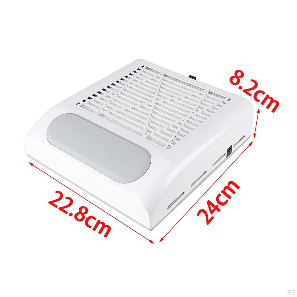 Nail Dust Collector Machine with Reusable Filter Mesh Extractor EUR White