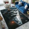 "Galactic Battleship In Space" Patterned Carpet, Suitable As a Non Slip Play Mat for the Living Room and Bedroom Sofa