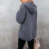 Women's Solid Color Hooded Long Sleeve Zip Plush Sweatshirt Coat Outwear