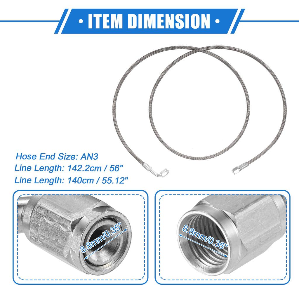 Eine ABSOPRO AN3 Geflochtene Stahl Turbo Betankungsleitung 90 Grad-Gerade