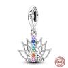Charms Plata De Ley 925 copper Original Devil's Eye Perfume Bottle Bow Silicone Spacer Beads Women Bracelet DIY Zircon Pendants