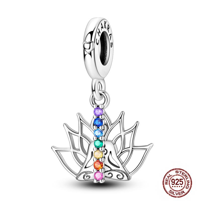 Charms Plata De Ley 925 copper Original Devil's Eye Perfume Bottle Bow Silicone Spacer Beads Women Bracelet DIY Zircon Pendants