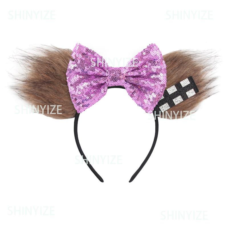 Fashion New Brown Beauty And Beast Mouse Ears Headband 5" Headwear Boys Girls Festival Party Hair Accessories Women Gift
