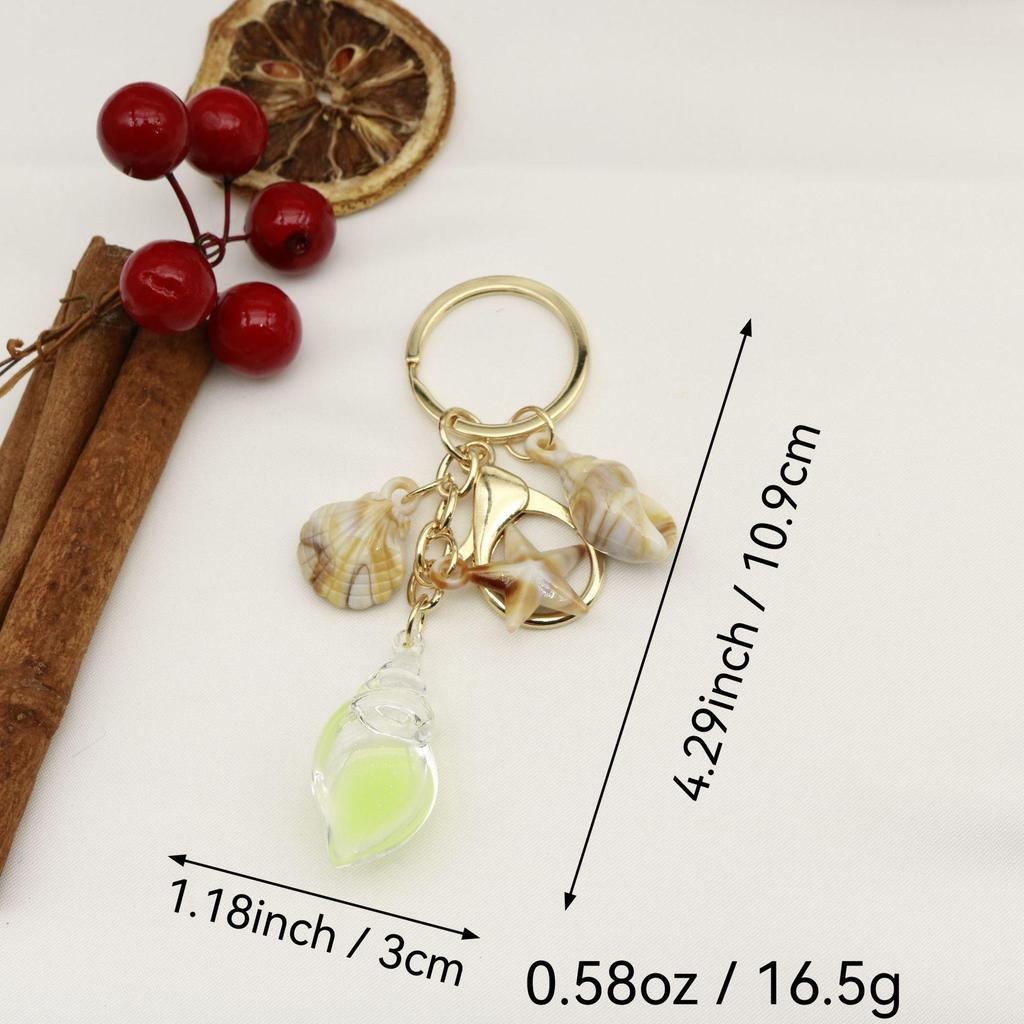 Seaside Shell & Starfish Keychain Pendant