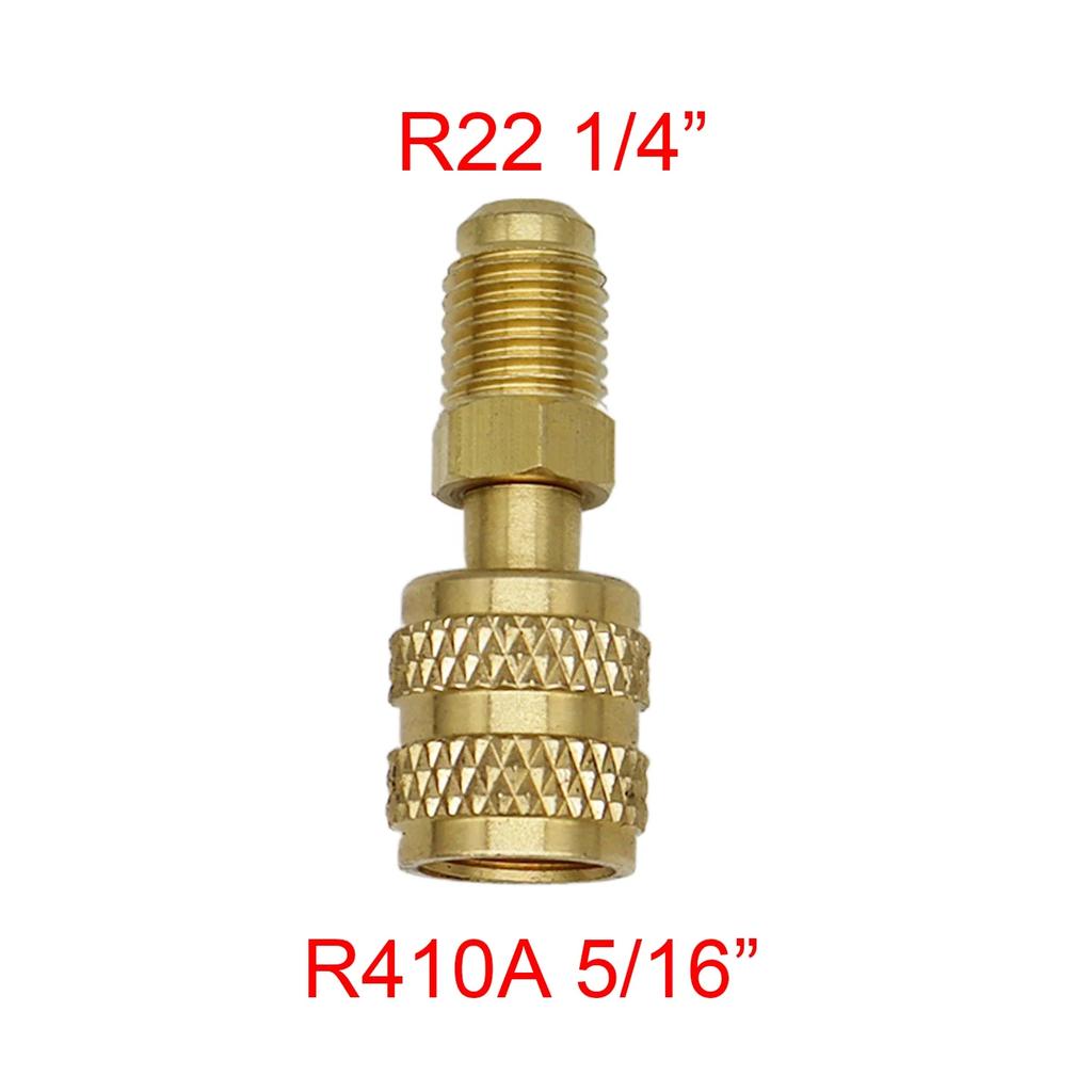 100% Brass Corrosion Resistant R410A Adapter 5/16" SAE Male To 1/4" SAE Male Flare for Air Conditioner HVAC