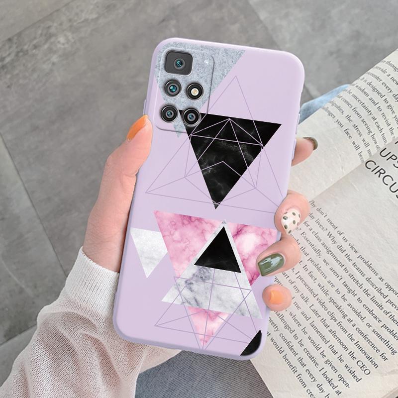 Marble Pattern Phone Case For Redmi 10 Redmi10 Protective Cover Case Pink Gold Marble Soft Silicone Funda For Xiaomi Redmi 10