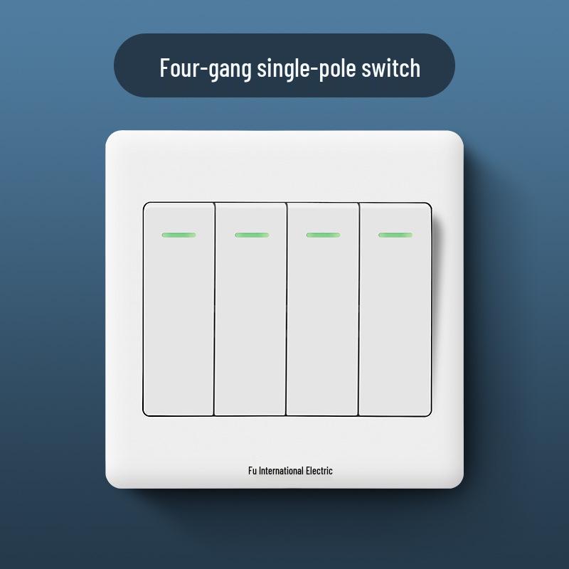 86 Type Wall Panel: Single Gang Light Switch & Socket