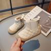 Winter Children's Boot for Boy Thickened Plush Girl Snow Boots Solid Color Patchwork Kids Fashion Causal Cotton Boots Non-slip