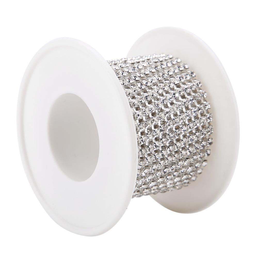 1pcs SS12 Rhinestone Chain Roll 10 Yards Close Cup Chain Trim Crystal Rhinestone Chain Sewing