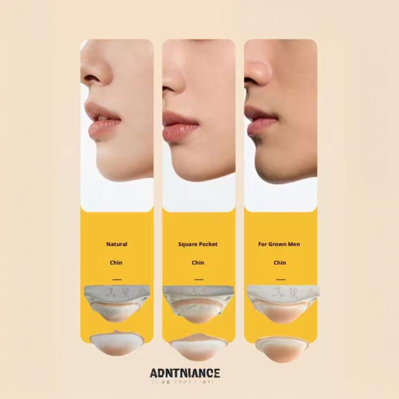 Silicone Fake Chin Realistic Prosthetic Reusable Skin-Friendly 3D Fake Chin Special Effects Makeup Tools For Cosplay