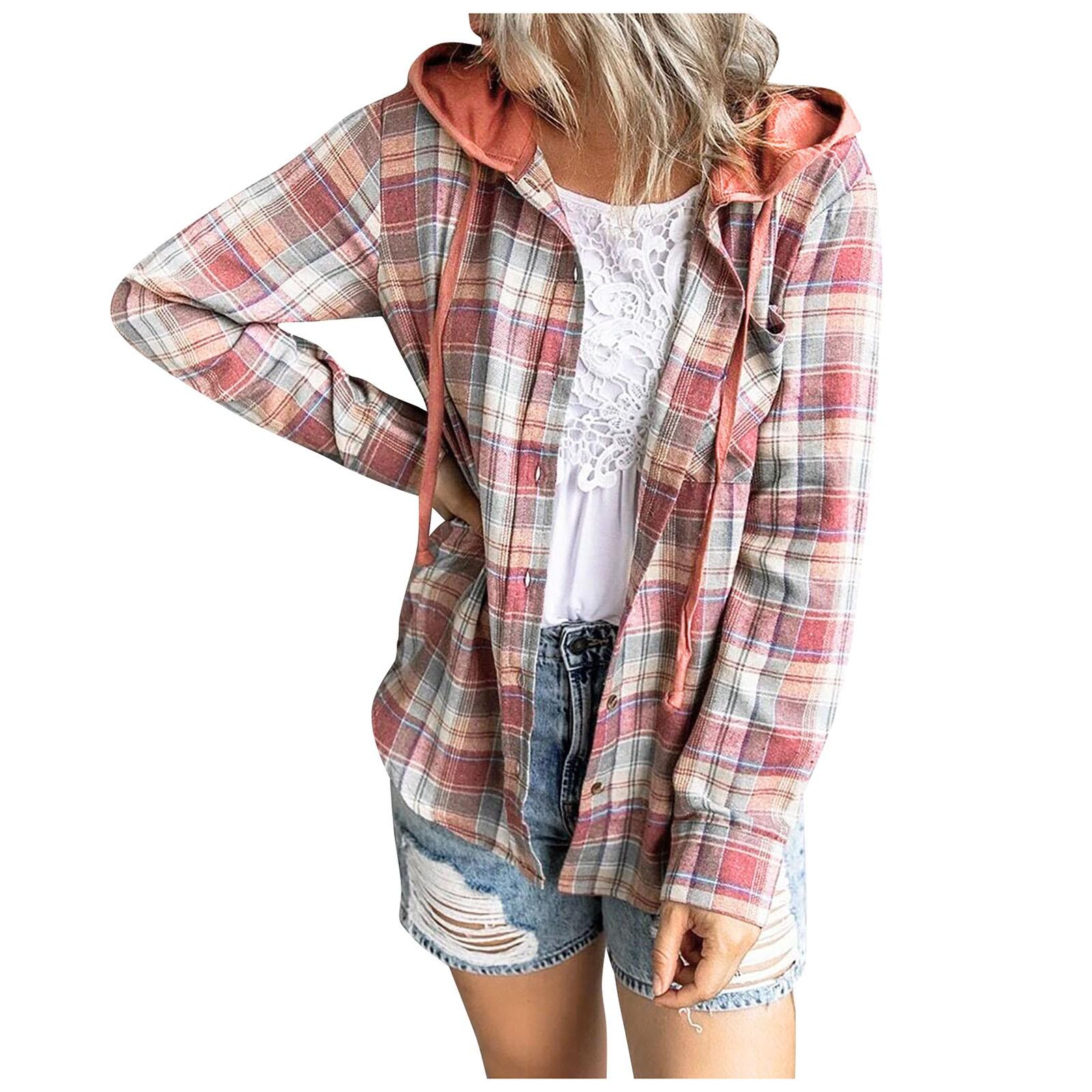 

Женский кардиган с длинными рукавами и лацканами, худи с принтом клетка для осени и зимы XXL розовый