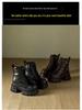Women's Chunky Heel Martin Boots - 2025 Autumn/Winter British Style Buckle Motorcycle Ankle Boots, Round Toe