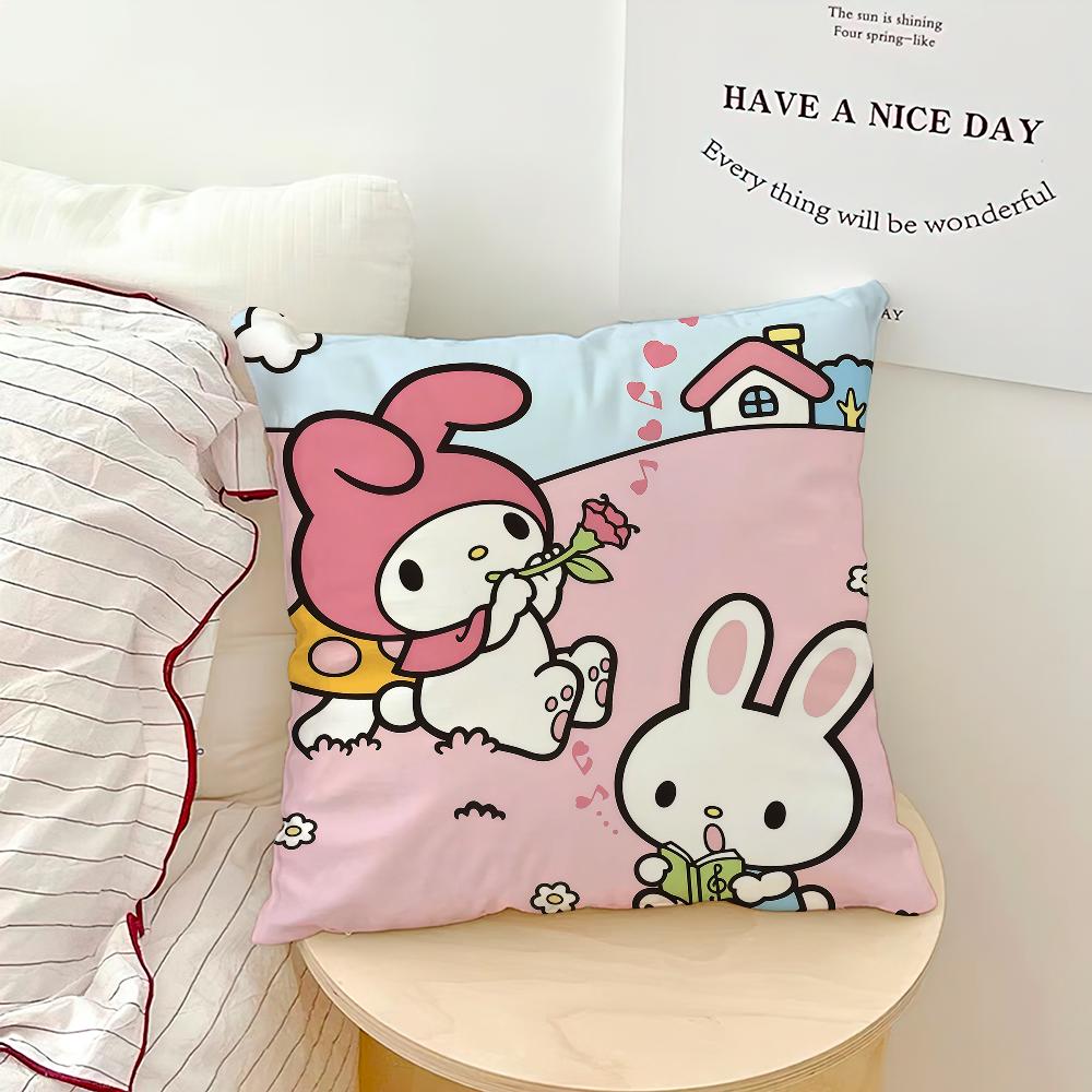 Cartoon Cute Art Pink Kawaii My M-Melody Sro Comfort Soft Hogar Pillowcase For Sofa Living Room Bed Home Decor Protective Covers
