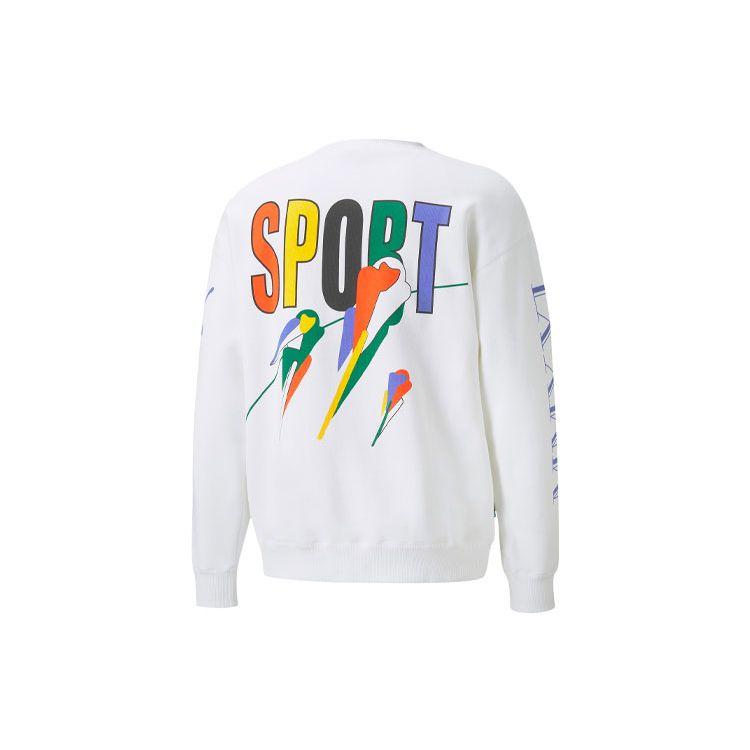 Puma x Butter Goods Colorblock Letter Print Loose Fit Sport Crew Neck Sweatshirt Men Tops White 532440-02
