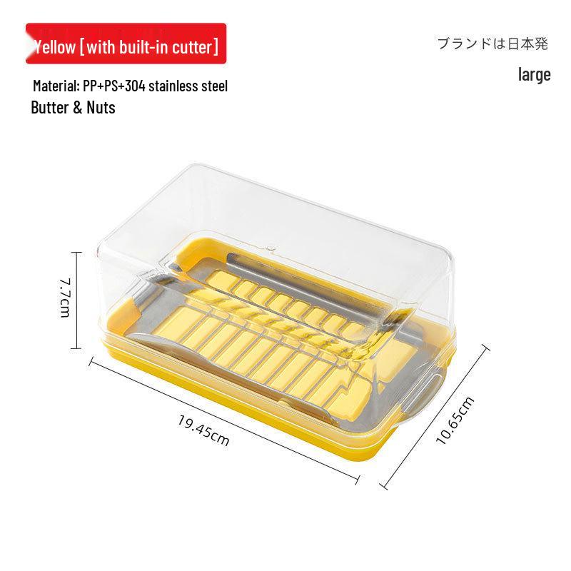 Butter Storage Box with Lid and Knife: Japanese-Style Cheese Keeper and Slicer