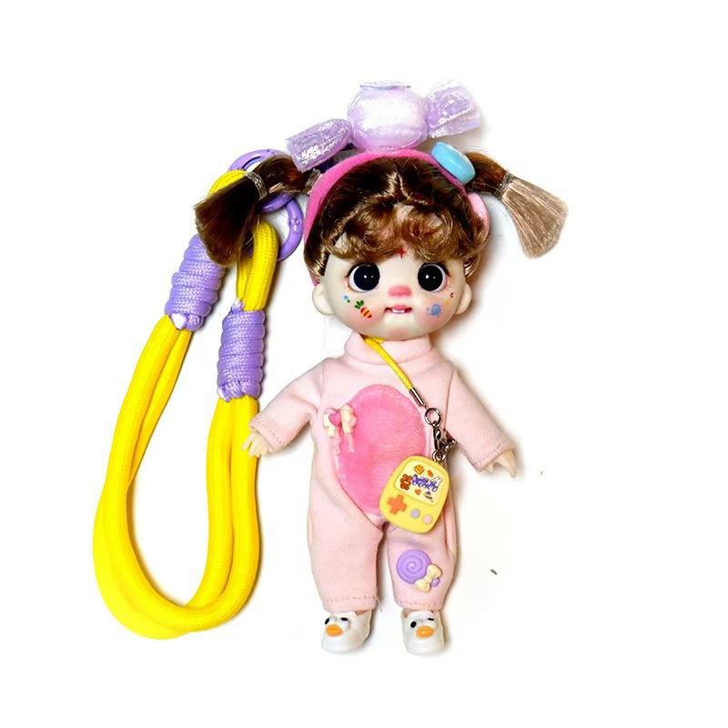 Mobile Phone Pendant Doll Cute Shape Loli Girl Birthday Knitting Doll Ornament Toy
