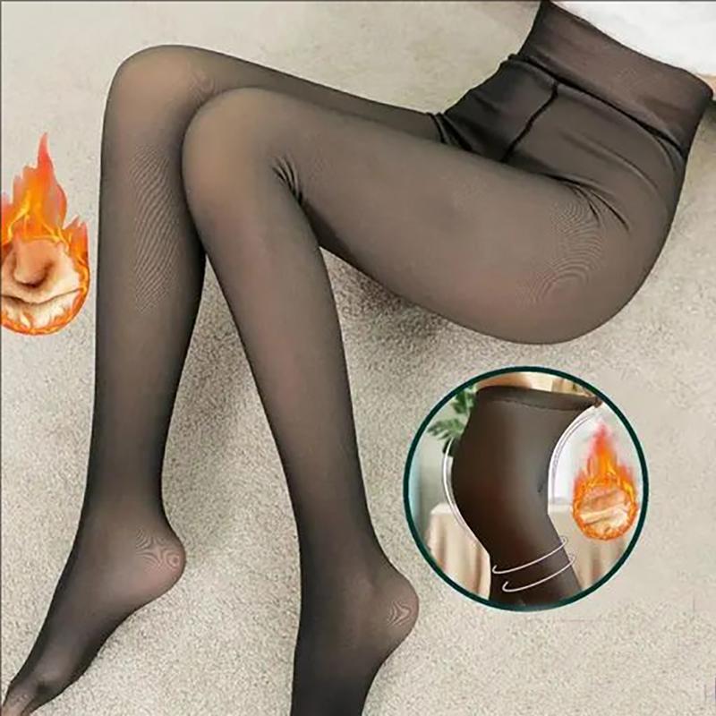Thermal Stockings Women Fleece Lined Tights Warm Winter High Waist Sexy Translucent Black Pantyhose Thermal Legging Tights Women
