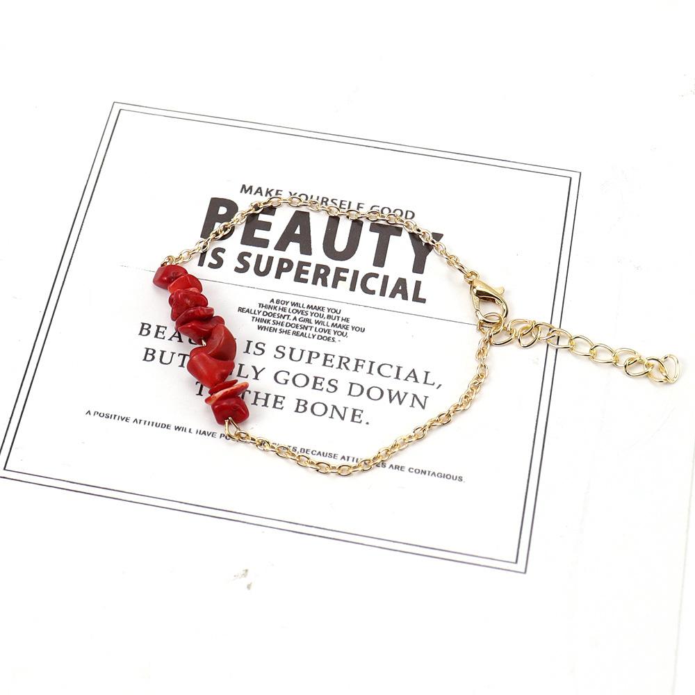 Drainage Natural Crystal Agate Gravel Semi-Precious Stone Bracelet Bracelet Irregular Stone Jewelry B79