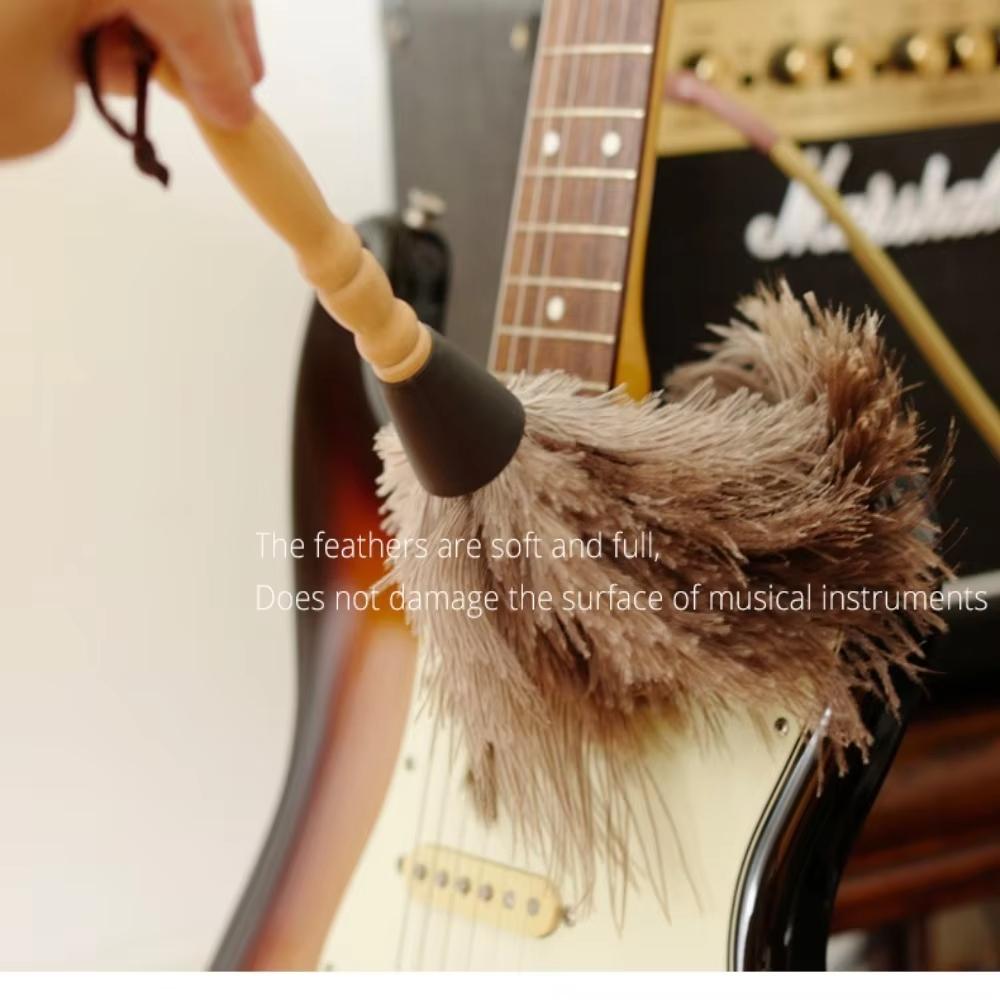 New Feather Duster Wooden Handle Duster Anti-static Dust Removal Dusters Ostrich Duster Feather Fur Brush For Home Cleaning Tool