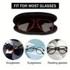 Funny Black Cat Witch Hat Halloween Print Sunglasses Case, Protective Eyewear Pouch, Portable Holiday Decorative Gift Accessories for Women Men