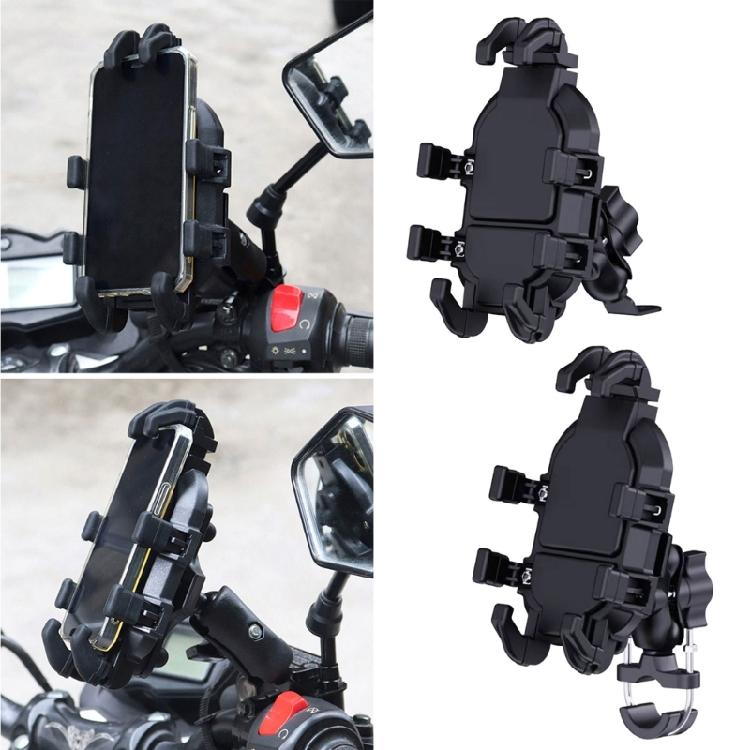 Motorcycle Phone Holder Vibration Damping System Universal Smartphone Clamp Quick Adjust Mount Shockproof For Bike