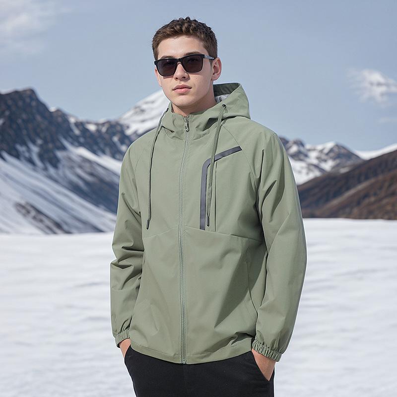 Jesienna Nowa Casualowa Kurtka z Kapturem Męska Modna Stylowa Casualowa Wszechstronna Kurtka Outdoorowa Wiatroszczelna Kurtka Męska