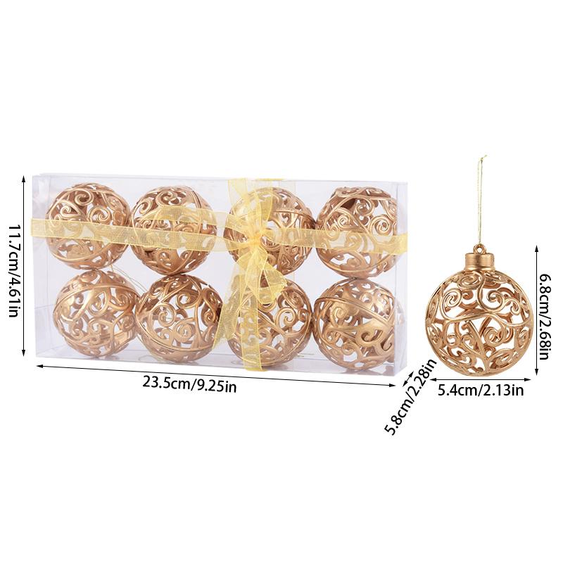 4/8 Stück Weihnachtskugel-Ornamente Gold Hohlstern Anhänger Weihnachtsbaum Hängende Dekoration für Zuhause 2026 Neujahr Navidad Geschenke