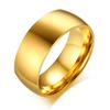 8mm Fashion Gold Color Stainless Steel Ring Smooth Surface Classic Engagement Anel  for Male Wedding Bands Gift Wholesale
