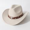 Autumn and winter unisex soft woolen cowboy hat, wide-brimmed fedora, simple and versatile style
