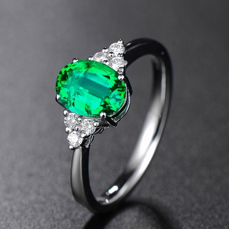 

Cellacity Silver Ring with Green Emerald Gemstone Silver Luxury Woman Jewelry Open Adjust Size Classicparty Gift Wholesale resizable зелёный