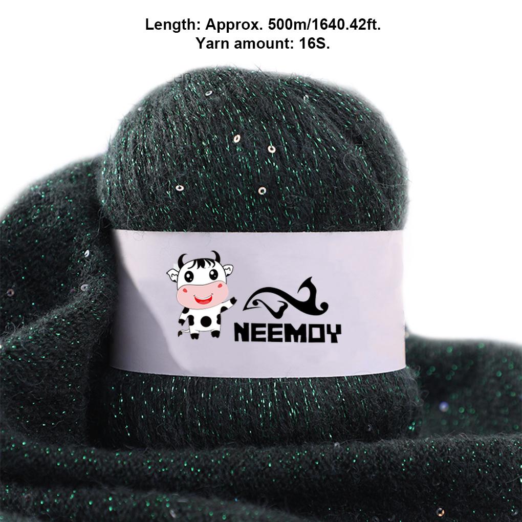 50g Beaded mohair Summer Ice Silk Mercerized Yarn Special Sequin Yarn DIY Hand Woven Rag Doll Knitting Wool Blanket 23 Colour