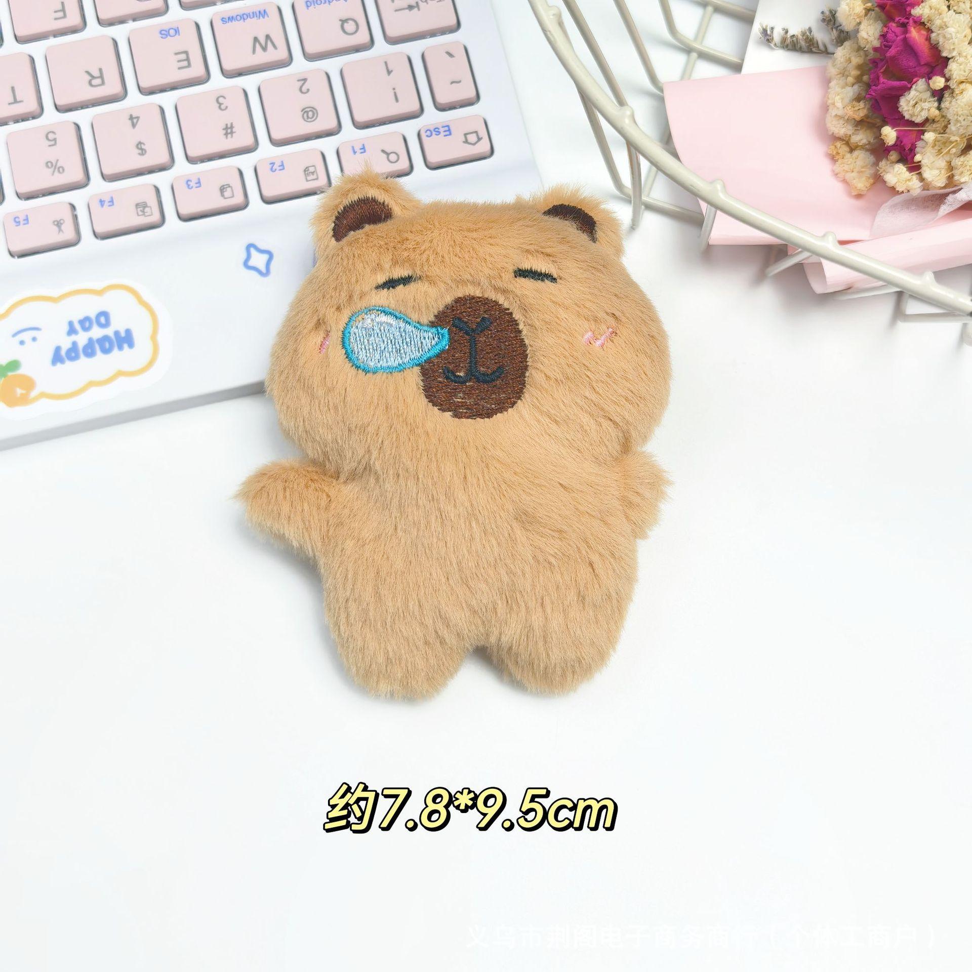 

Cute Plush Capybara Sound Making Pendant DIY Capi Accessory Clothing Headwear Bag Material Embroidery