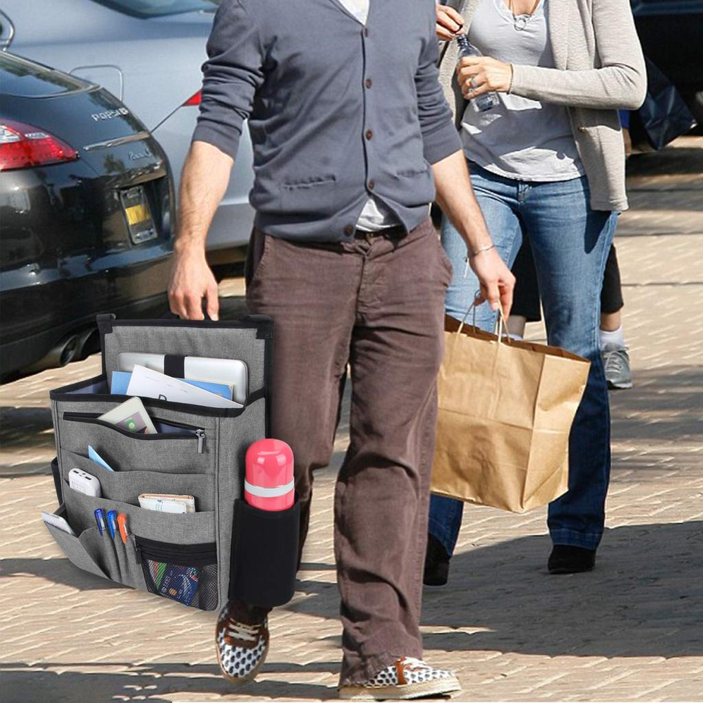 Luxja Car Storage Pocket for Passenger Multiple Seat, Pockets, Water-Repellent (Gray)